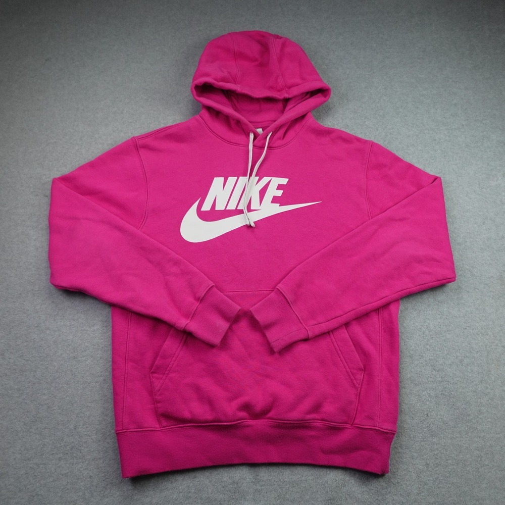 Nike Hoodie Women Small Pink Sporty Pullover Graphic Logo Sweatshirt
